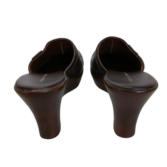 Tommy Hilfiger Mina Clogs Size 5.5M Brown Leather Upper - Picture 4 of 7